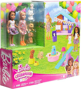 Barbie Chelsea Dog Party Two Dolls with Pets