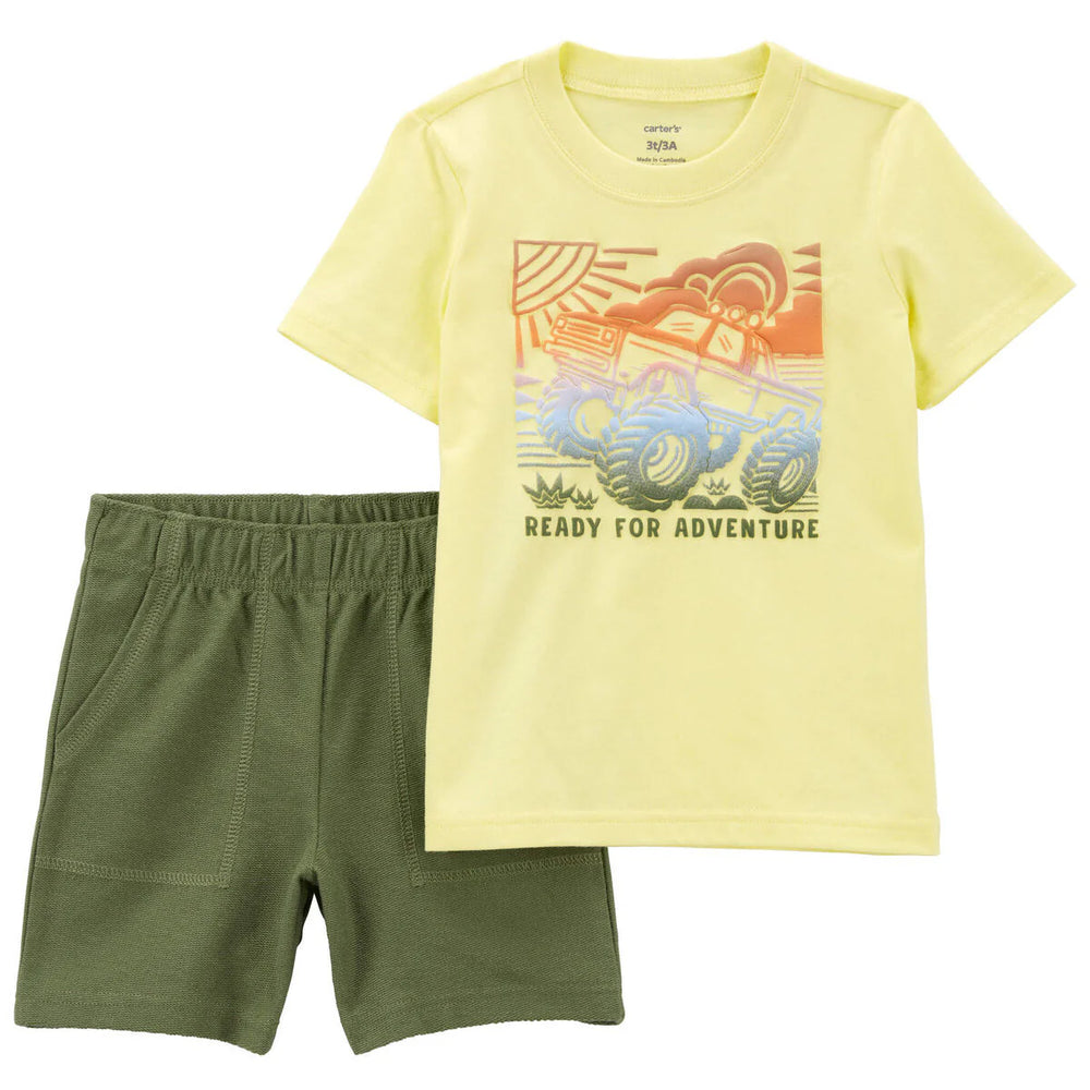 Toddler Boys' 2-Piece Monster Truck Tee & Short