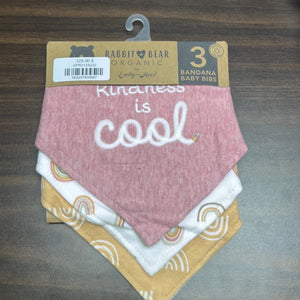 3 Bandana Baby Bibs - Kindness is Cool