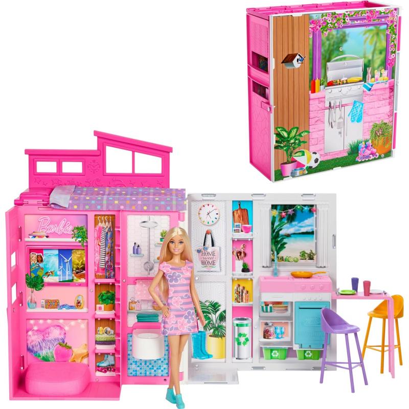 Barbie Doll House Playset, Getaway House with 11 Accessories