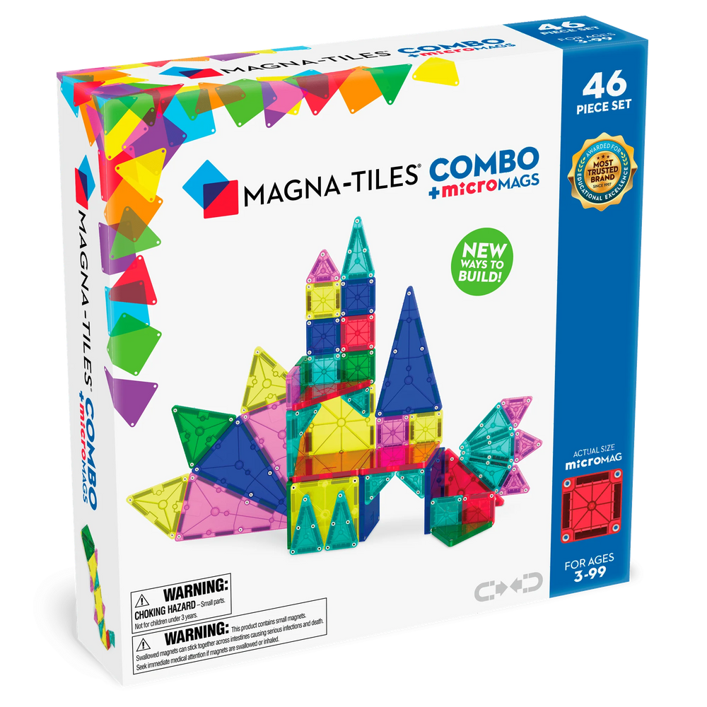 MAGNA-TILES® Combo 46-Piece Magnetic Construction Set, The ORIGINAL Magnetic Building Brand