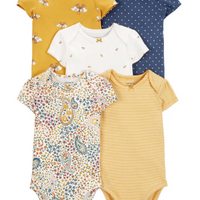 Infant Girls 5-Pack Print Bodysuits