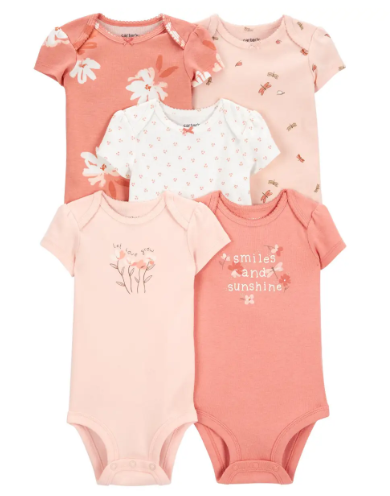 Infant Girls 5-Pack Bodysuits