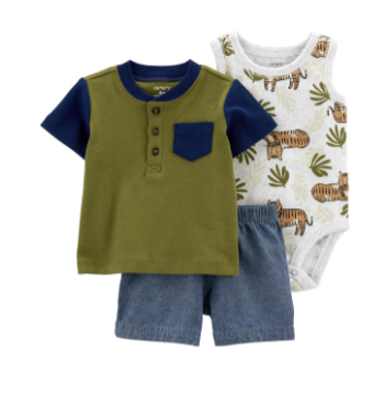 Baby 3-Piece Tiger Short Set