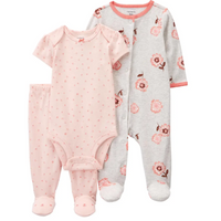 Infant Girls 3-Piece Floral Bodysuit Set