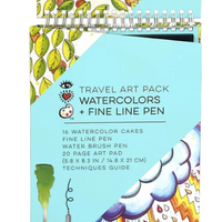 iHeartArt Travel Art Pack Watercolors + Fine Line Pen