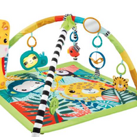 Fisher-Price 3-In-1 Rainforest Sensory Gym Tummy Wedge With 6 Baby Toys Newborn To Toddler