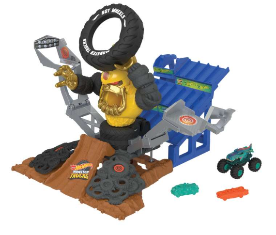 Hot Wheels Monster Trucks Arena Smashers MEGA-Wrex vs. Crushzilla Takedown Playset