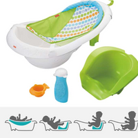 Fisher-Price 4-In-1 Sling ‘n Seat Tub Baby To Toddler Bath With 2 Toys, Pacific Pebble