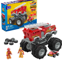 MEGA Hot Wheels 5-Alarm Fire Truck Monster Truck Building Set With 1 Figure (284 Pieces)