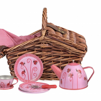 TIN TEA SET LADYBUG IN A BASKET