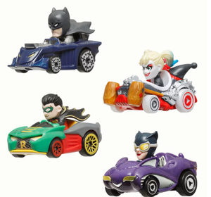 Hot Wheels Racerverse, Set Of 4 Die-Cast Hot Wheels Cars With Pop Culture Characters As Drivers