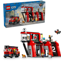 Fire Station with Fire Truck