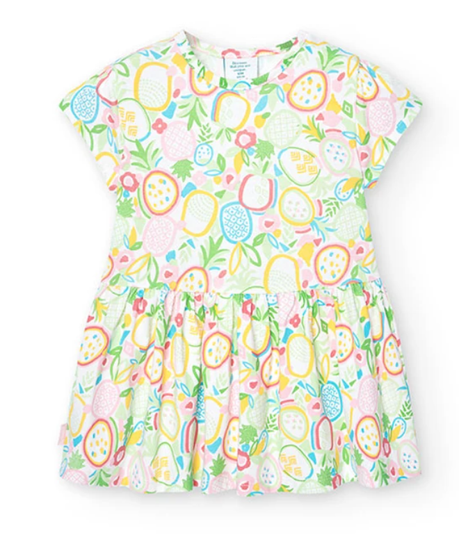 Baby girl's printed stretch knit dress