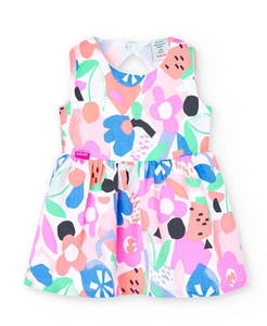 Baby girl's satin dress with print