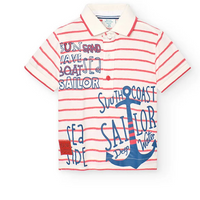 Baby's striped fantasy knit polo shirt