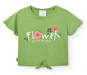 Baby girl's green knit t-shirt