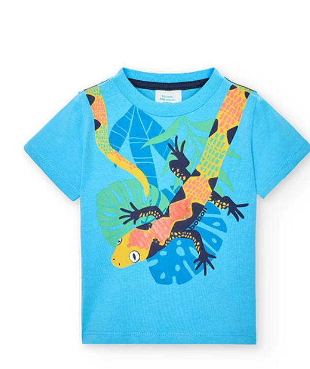 Baby boy's knit t-shirt in blue