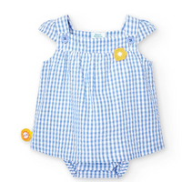 chequered baby poplin dress