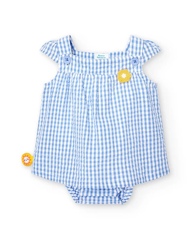 chequered baby poplin dress