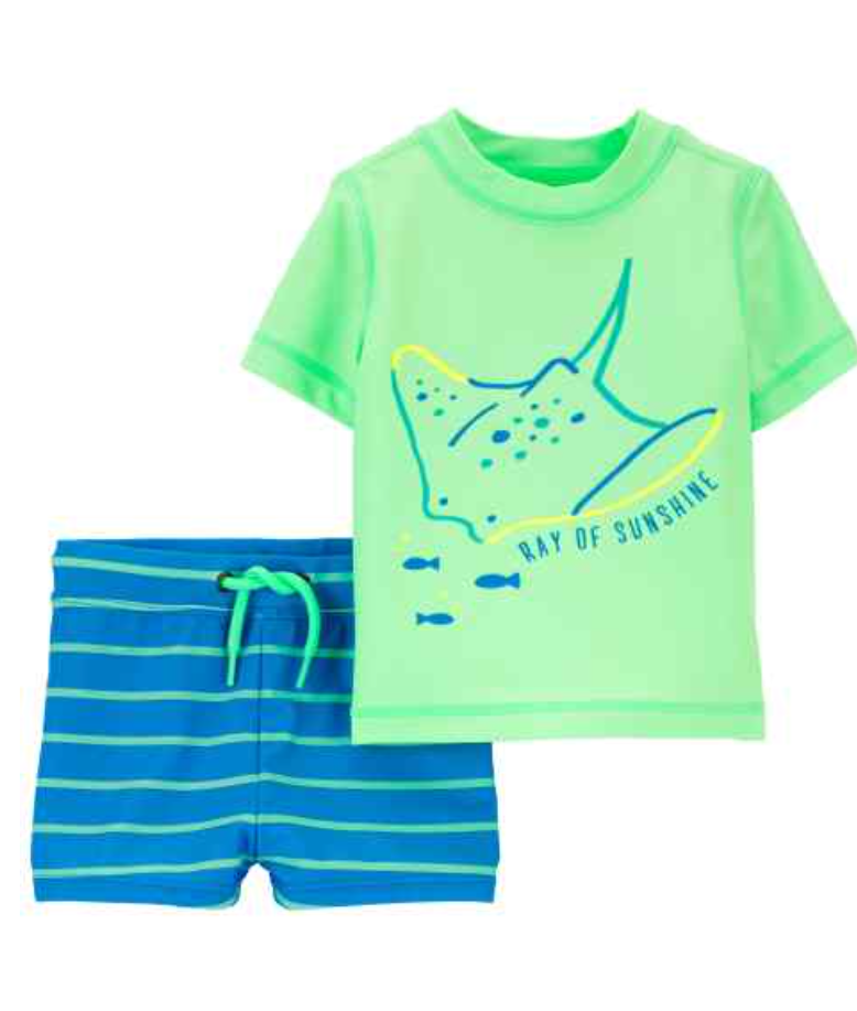 Carter's Ray of Sunshine Graphic Stingray 2-Piece Rashguard Swim Set