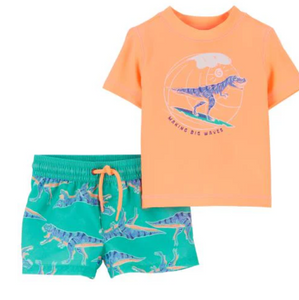 Carters 2-Piece Dinosaur Rashguard Swim Set