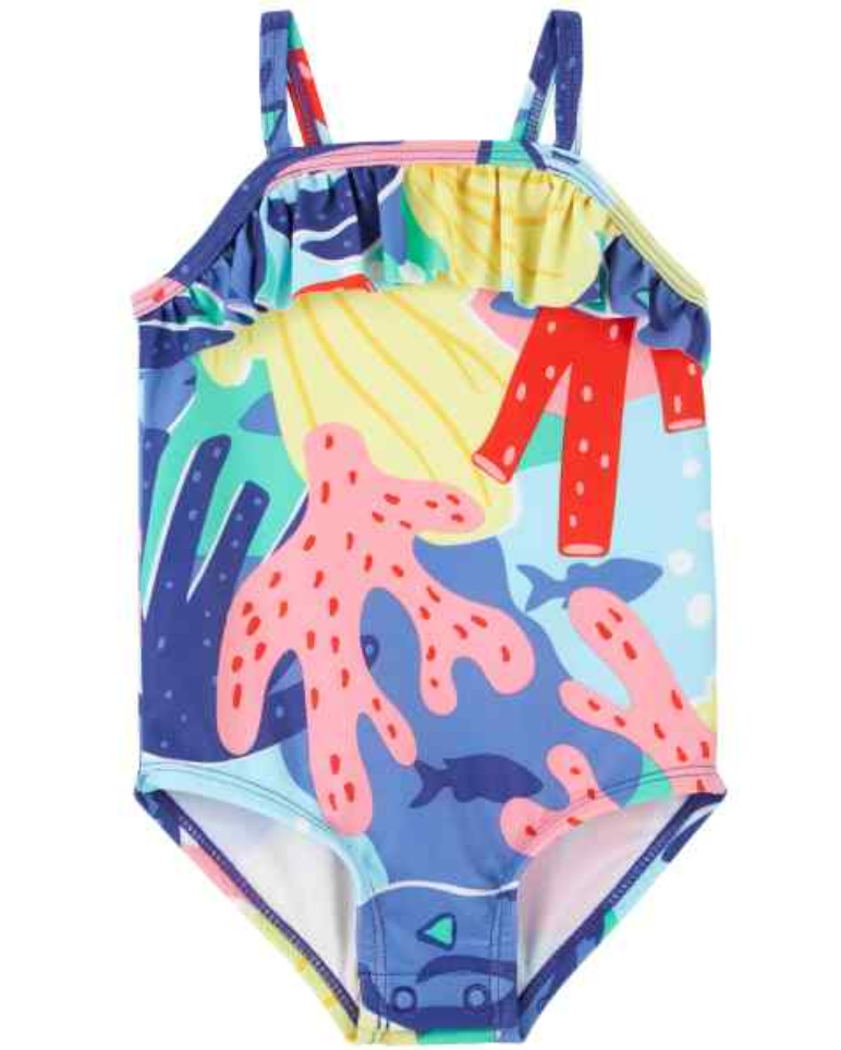 Carter's Undersea Ruffle-Trimmed 1-Piece Swimsuit