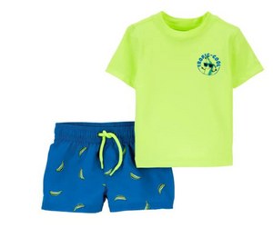 Carters 2-Piece "Tropic-Cool" Banana Rashguard Swim Set