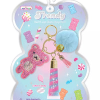 rendy Lip Gloss with Key Chain Gummy Bear (147GB) Washable Cosmetic Make Up Toy Set Birthday Part