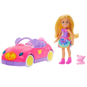 Barbie Chelsea Vehicle Set With Blonde Small Doll, Toy Car & Teddy Bear Accessory