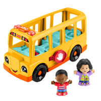 Fisher-Price Little People School Bus Musical Toddler Toy Vehicle With 2 Figures