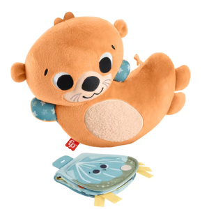 Fisher-Price 2-In-1 Rockin’ Tummy Time Otter, Plush Baby Sensory Toy For Tummy Time