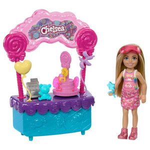 Barbie Chelsea Doll & Lollipop Stand, 10-Piece Toy Playset