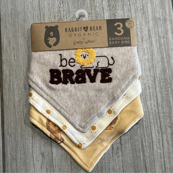 Organic Bandana Bibs - Be Brave