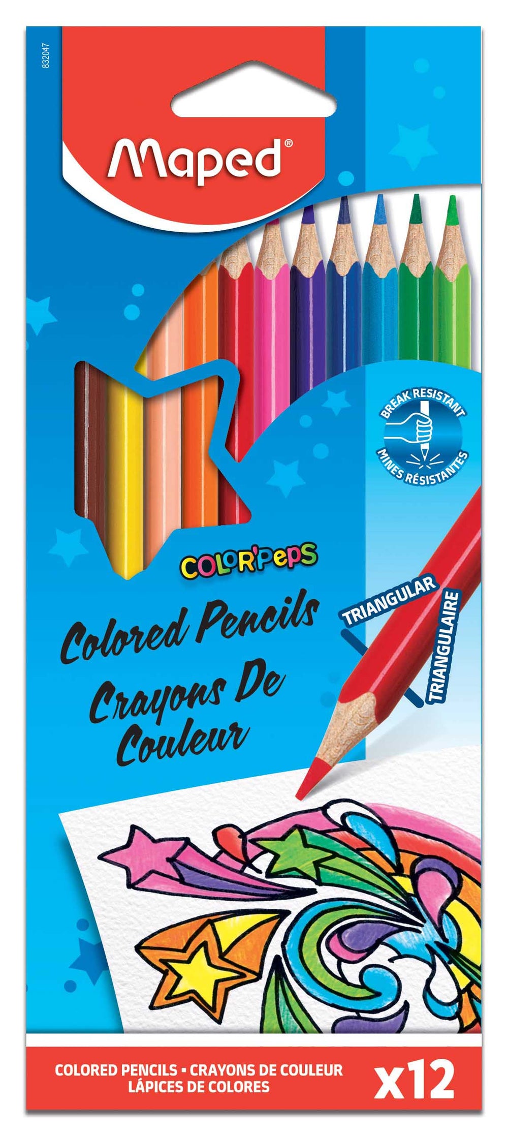 Color’Peps Triangular Colored Pencils x12