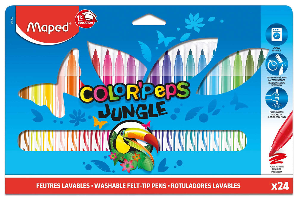 Color’Peps Jungle Fine Tip Ultrawashable Markers x24