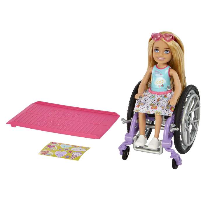 Barbie Chelsea Doll (Blonde) & Wheelchair