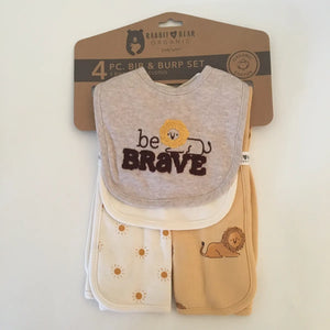 Organic 4pc Bip & Burp Set -- Be Brave