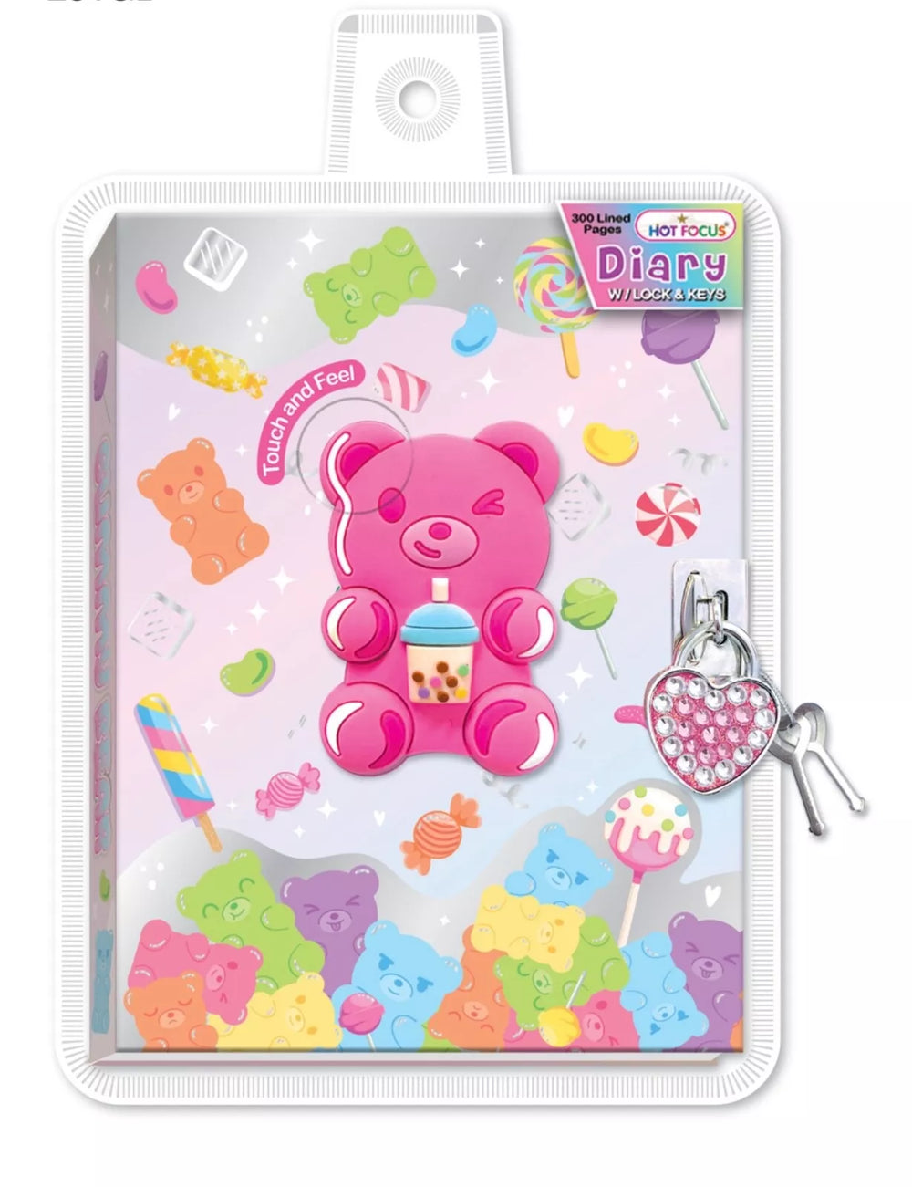 Hot Focus Gummy Bear Diary with Lock & Key