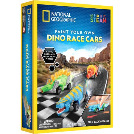 NATIONAL GEOGRAPHIC™ Paint Your Own Dino Racecars, RTDINOCAR