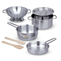 Let's Play House! Stainless Steel Pots & Pans Play Set
