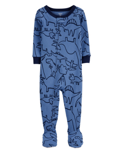 1-Piece Dinosaur 100% Snug Fit Cotton Footie PJs