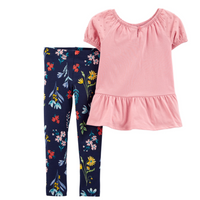 2-Piece Peplum Jersey Tee & Legging Set