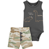 2-Piece Dinosaur Bodysuit & Short Set