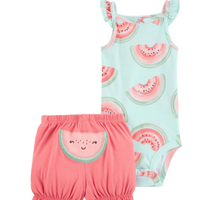 2-Piece Watermelon Bodysuit & Short Set