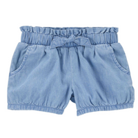 Chambray Pull-On Bubble Shorts