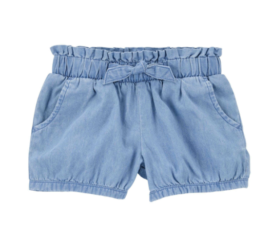 Chambray Pull-On Bubble Shorts