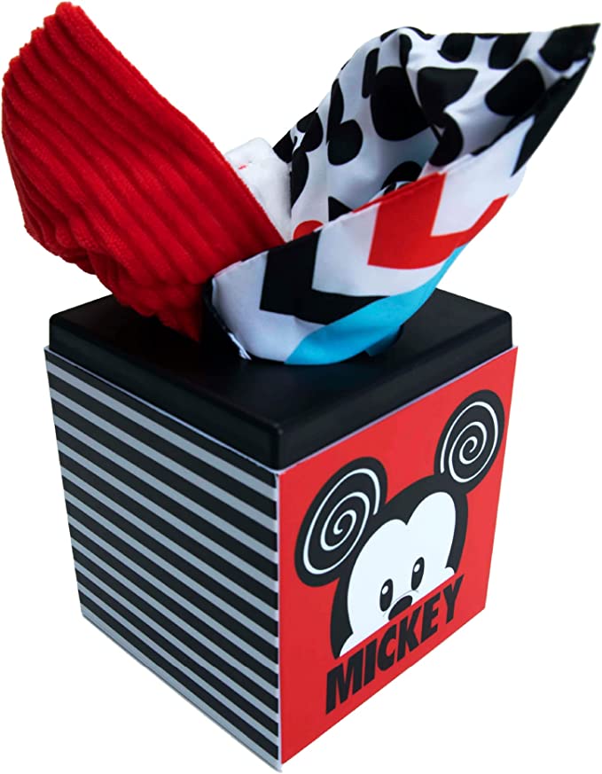 Disney Baby Mickey & Minnie Mouse Black and White High Contrast Tissue Box Toy