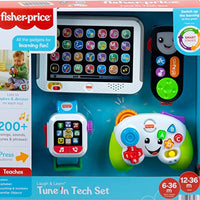 Laugh & Learn Fisher-Price Laugh & Learn Tune in Tech Set, Gift Set of 4 Musical Learning Role-Play Toys for Infants and Toddlers, Multicolor