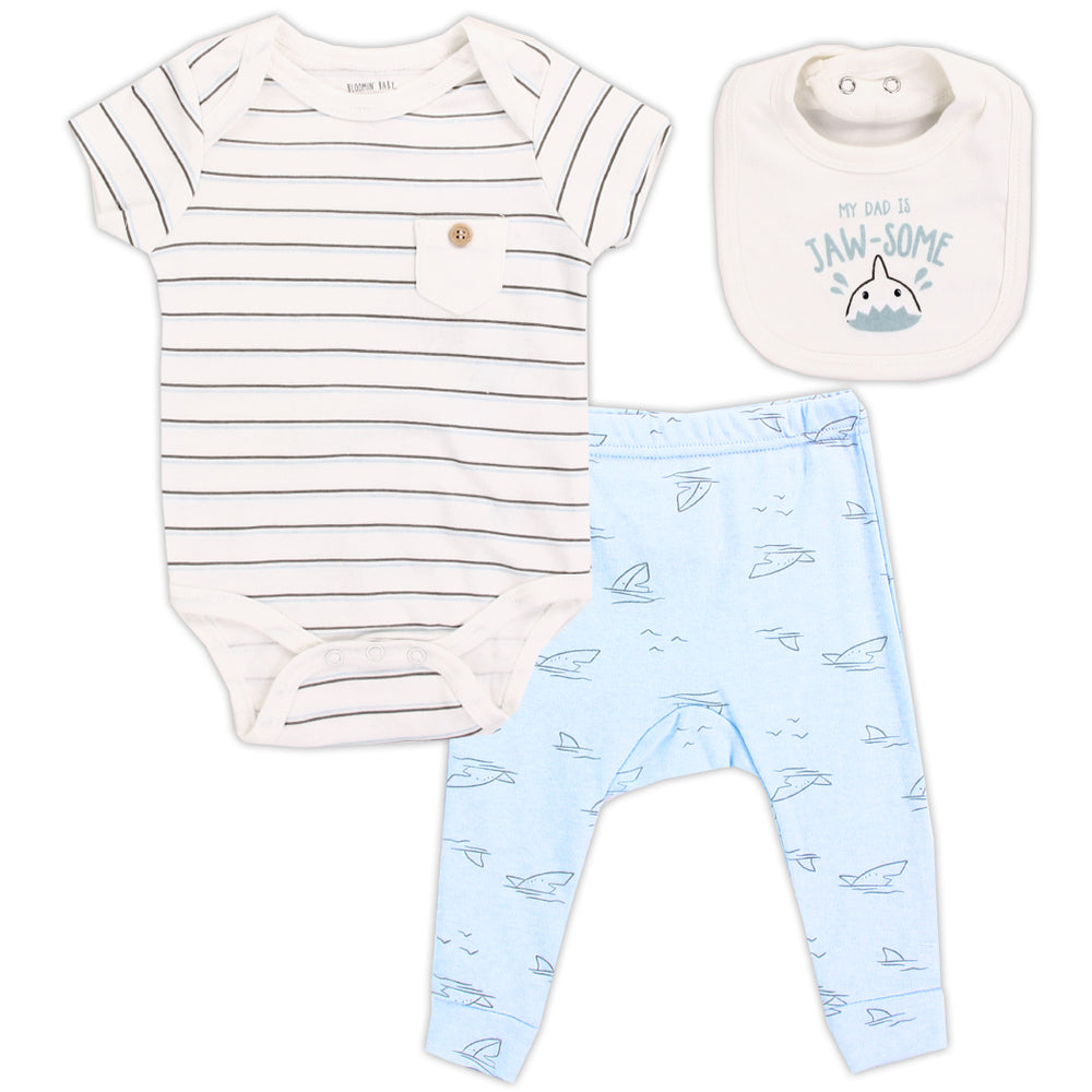 Bloomin Baby Boys 3pc Bib Set